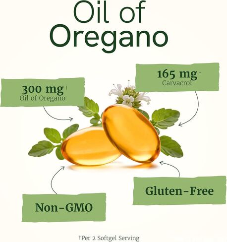 Oil of Oregano with Black Seed Oil Softgels | Immune Support | High Carvacrol | Seasonal Wellness & Antioxidant Support with Garlic Extract | Third-Party Tested & Non-GMO | 120 Oregano Oil Capsules in Saudi Arabia