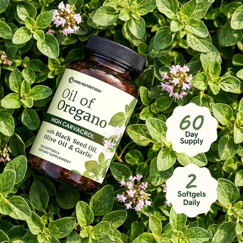 Oil of Oregano with Black Seed Oil Softgels | Immune Support | High Carvacrol | Seasonal Wellness & Antioxidant Support with Garlic Extract | Third-Party Tested & Non-GMO | 120 Oregano Oil Capsules in Saudi Arabia