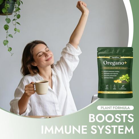 Oregano+ Softgels with Oregano Oil & Black Seed Oil - Helps Maintain Gut Balance, Easy-to-Swallow Softgels - 60 Count(1pc) in Kuwait