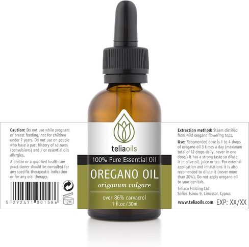 100% Organic Oil of Oregano - Super Strength Over 86% Carvacrol - Premium Grade Wild Oregano Oil from the Mountains of Greece - Undiluted, Certified, Pure Oregano Essential Oil - 1 oz in Saudi Arabia