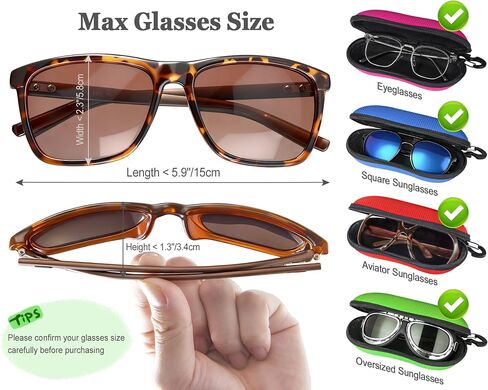 RayLove Sunglasses Case Hard Shell, Crush Resistant Eyeglass Case with Zipper, Lightweight Sunglasses Travel Case in Saudi Arabia