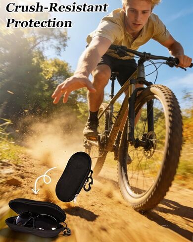 RayLove Sunglasses Case Hard Shell, Crush Resistant Eyeglass Case with Zipper, Lightweight Sunglasses Travel Case in Saudi Arabia