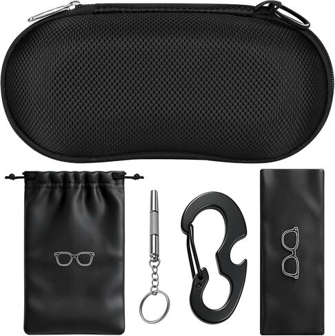 RayLove Sunglasses Case Hard Shell, Crush Resistant Eyeglass Case with Zipper, Lightweight Sunglasses Travel Case in Saudi Arabia