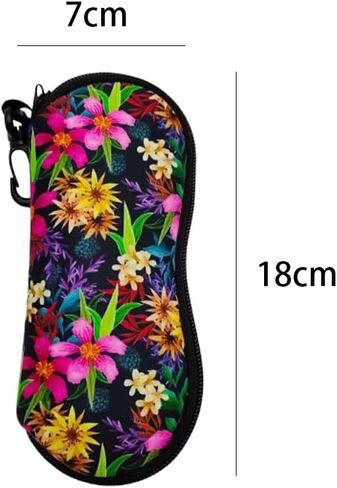Stylish Eyeglass-Cases with Zipper – Durable Neoprene Material, Colorful Patterns, Compact 18×7cm Design, Includes 1PCS in Kuwait
