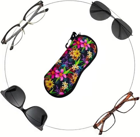 Stylish Eyeglass-Cases with Zipper – Durable Neoprene Material, Colorful Patterns, Compact 18×7cm Design, Includes 1PCS in Kuwait