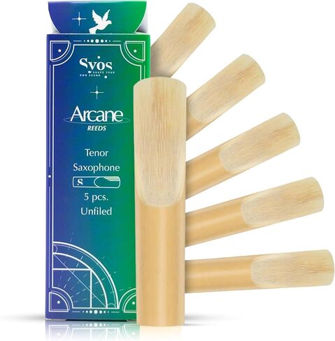 Syos Arcane Tenor Saxophone Reeds 3.0 - Easy to Control Tenor Sax Reeds 3 for a Warm and Rich Sound - Unfiled Reeds for Your Tenor Saxophone Mouthpiece - Box of 5 Reeds in Saudi Arabia