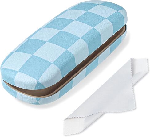 Glasses Case Hard Shell, Leather Protective Case for Sunglasses with Cleaning Cloth, Cute Eyeglass Cases for Women in Kuwait