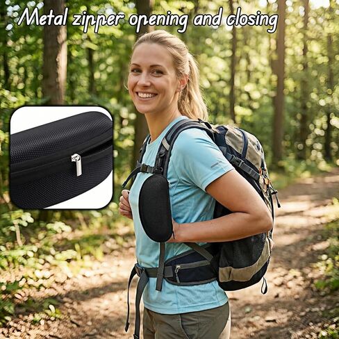 BUBBLE-FLY Hard EVA Waterproof Sunglasses Case, Large Protective Eyeglass Holder with Carabiner Clip & Cleaning Cloth, Shockproof Hard Shell Travel Case for Men Women, Fits Most Glasses in Saudi Arabia