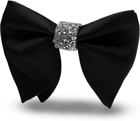 Oversized Bow Ties for Men, Adjustable Mens Bow Tie Pre-tied Bowties with Rhinestone for Wedding Banquet Business in Saudi Arabia