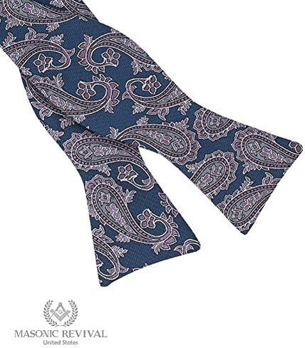 Masonic Revival Azul Paisley Bow Tie (Standard Self-Tied) in Kuwait