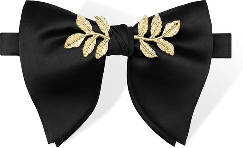 Large Bow Ties for Men, Adjustable Big Bowtie with Metal Decoration Oversize Mens Bow Tie for Tuxedo Wedding Party in Kuwait