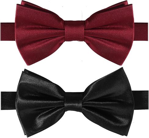2 Pieces Men's Pre-Tied Bow Tie with Gold Leaf Branch Accent - Formal Tuxedo Bow Tie for Wedding, Prom & Business in Saudi Arabia