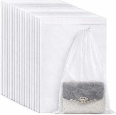 Styquenzer 20 Pcs Dust Bags for Handbags, Non-Woven Large Drawstring Bag Nonwoven Cloth Storage Pouch Cover for Shoe Boots in Kuwait