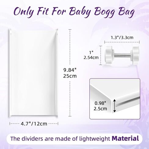 PoYang 2 Pack for Baby Bogg Bag Divider Tray, Lightweight Dividers for Bogg Bag Accessories Inserts for Bog Organizer Screw in, Help Organize Beach Bagg & Divide Space, Medium White in Saudi Arabia