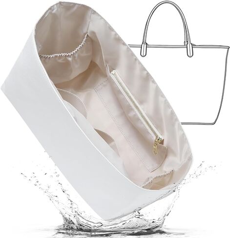 Tote Bag Organizer Insert for Goyard Saint Louis GM, DupontPpaper Purse Organizer Insert for GM with Cup Holder, Lightweight Inner Bag Organizer(White Beige) in Saudi Arabia