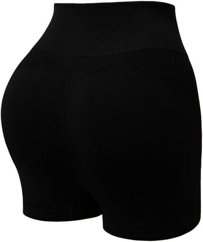 1 Pcs Biker Shorts for Women, High Waist Tummy Control Scrunch Butt Lifting Athletic Shorts, for Workout Running Yoga (Black) in Kuwait