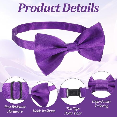 40Pcs Solid Color Pre-tied Bow Tie, Men's Bow Ties, Adjustable Bowties for Men Tuxedo Costume Wedding Party, Many Colors Options in Bulk in Saudi Arabia