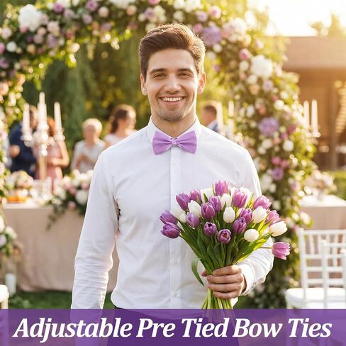 40Pcs Solid Color Pre-tied Bow Tie, Men's Bow Ties, Adjustable Bowties for Men Tuxedo Costume Wedding Party, Many Colors Options in Bulk in Saudi Arabia