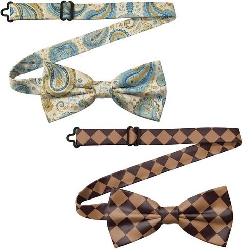 2PC Bow Ties Pre Tied Bowties Adjustable for Party Leisure Wedding Men Women Girls Cute in Kuwait