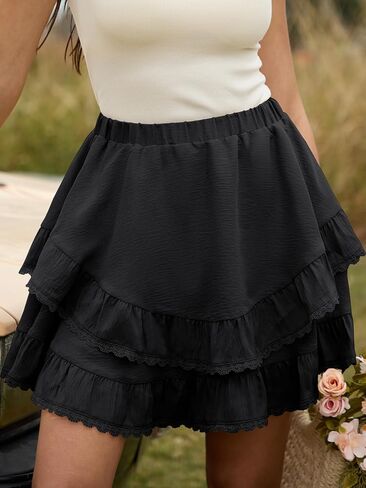 Caracilia Flowy Skorts for Women, Ruffle Tiered A-Line Mini Skirts Built-in Shorts, 2026 Summer Tennis & Golf Shorts in Kuwait