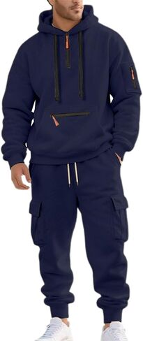 رجل Sweatsuits 2 قطعة مجموعة كنزة قطيفة مطابقة البضائع Sweatpants المسار مجموعات تجريب رياضي عادية بدلة عدو in Saudi Arabia