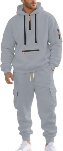 رجل Sweatsuits 2 قطعة مجموعة كنزة قطيفة مطابقة البضائع Sweatpants المسار مجموعات تجريب رياضي عادية بدلة عدو in Saudi Arabia