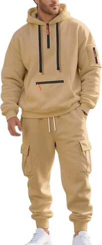 رجل Sweatsuits 2 قطعة مجموعة كنزة قطيفة مطابقة البضائع Sweatpants المسار مجموعات تجريب رياضي عادية بدلة عدو in Saudi Arabia