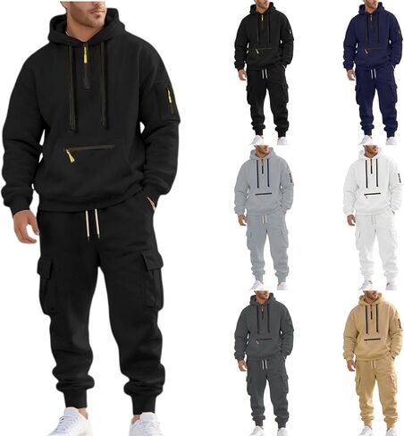 رجل Sweatsuits 2 قطعة مجموعة كنزة قطيفة مطابقة البضائع Sweatpants المسار مجموعات تجريب رياضي عادية بدلة عدو in Saudi Arabia