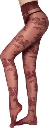 LABELLA Perfect Floral Patterned Sheer Pantyhose,Sexy Lace Tights For Women in Saudi Arabia