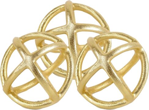 CLEENTABLE Decorative Sphere for Home Decor - Modern Decorative Balls for Living Room, Bedroom, Kitchen, Bathroom, Office - Table Decorative Orbs for Centerpiece (Gold) in Saudi Arabia