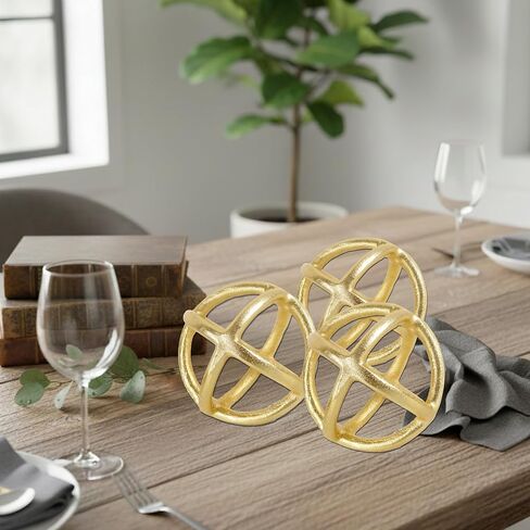 CLEENTABLE Decorative Sphere for Home Decor - Modern Decorative Balls for Living Room, Bedroom, Kitchen, Bathroom, Office - Table Decorative Orbs for Centerpiece (Gold) in Saudi Arabia