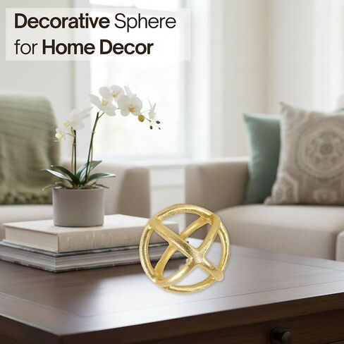 CLEENTABLE Decorative Sphere for Home Decor - Modern Decorative Balls for Living Room, Bedroom, Kitchen, Bathroom, Office - Table Decorative Orbs for Centerpiece (Gold) in Saudi Arabia