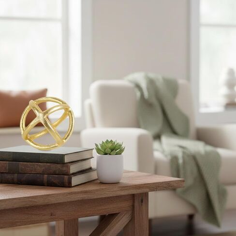 CLEENTABLE Decorative Sphere for Home Decor - Modern Decorative Balls for Living Room, Bedroom, Kitchen, Bathroom, Office - Table Decorative Orbs for Centerpiece (Gold) in Saudi Arabia