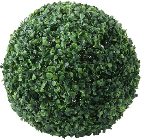 16-Inch Artificial Boxwood Topiary Ball, UV-Protected Green Faux Plant Sphere for Indoor and Outdoor Decor, Ideal for Weddings, Front Porches, and Home Accents in Kuwait