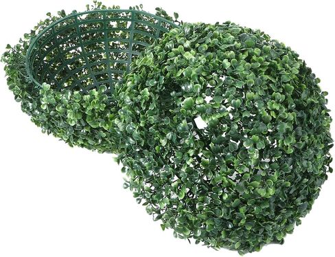 16-Inch Artificial Boxwood Topiary Ball, UV-Protected Green Faux Plant Sphere for Indoor and Outdoor Decor, Ideal for Weddings, Front Porches, and Home Accents in Kuwait