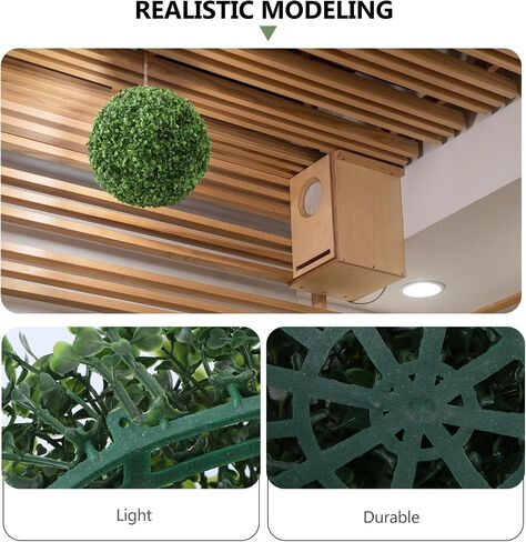 16-Inch Artificial Boxwood Topiary Ball, UV-Protected Green Faux Plant Sphere for Indoor and Outdoor Decor, Ideal for Weddings, Front Porches, and Home Accents in Kuwait