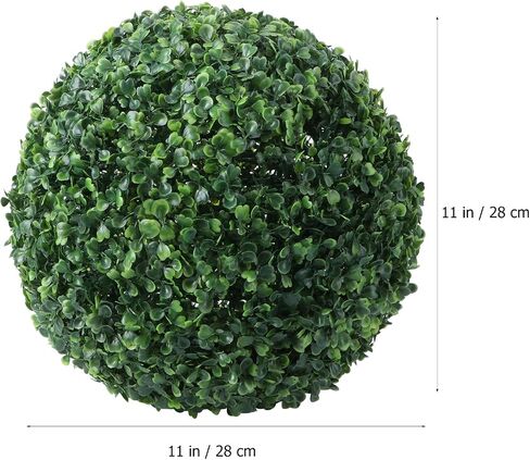 16-Inch Artificial Boxwood Topiary Ball, UV-Protected Green Faux Plant Sphere for Indoor and Outdoor Decor, Ideal for Weddings, Front Porches, and Home Accents in Kuwait