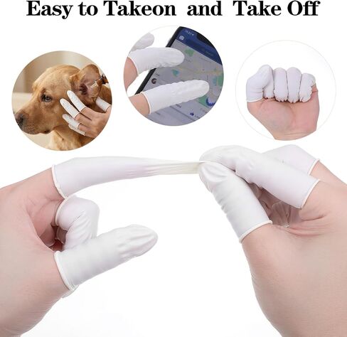 2000 Pcs Disposable Latex Finger Cots, Protective Fingertips Gloves, White Finger Protectors Sleeves for Industrial, Beauty and More (2.36 x 0.78 Inch) in Kuwait
