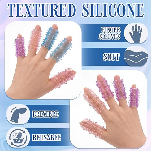 10 Pcs Skin Picking Fidget Support Finger Covers for Ocd Dermatillomania Anxiety Textured Silicone Finger Sleeves Nail Protectors Anti Skin Picking Fidget Toys Reusable Nail Biting Prevention in Kuwait