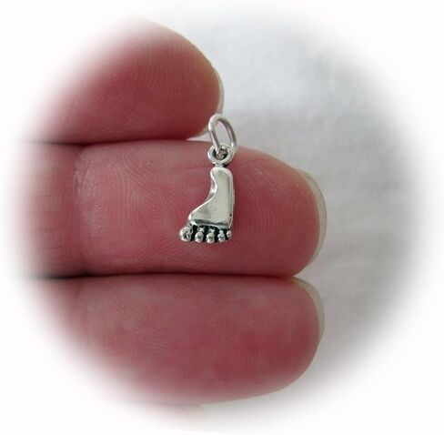 New Small Sterling Silver Foot Mini Tiny Charm ME0041MOOO in Kuwait