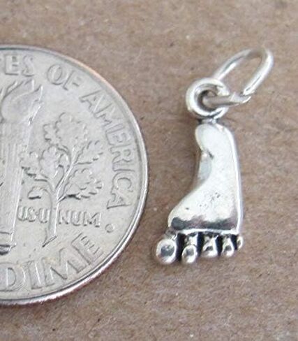 New Small Sterling Silver Foot Mini Tiny Charm ME0041MOOO in Kuwait