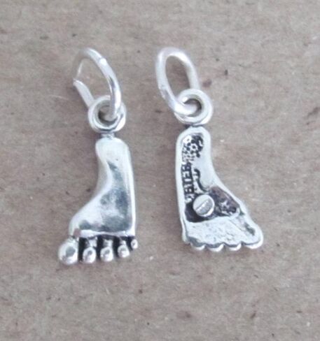 New Small Sterling Silver Foot Mini Tiny Charm ME0041MOOO in Kuwait