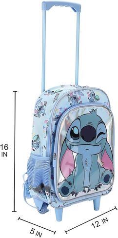 حقيبة ظهر دوارة مقاس 16 بوصة من Bioworld Lilo & Stitch Winking Stitch للمدرسة والسفر in Kuwait