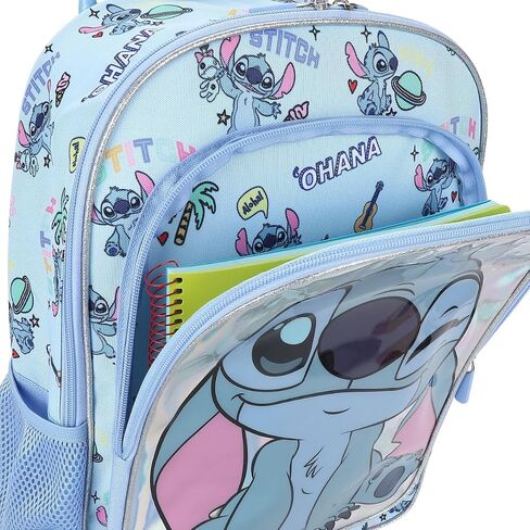 حقيبة ظهر دوارة مقاس 16 بوصة من Bioworld Lilo & Stitch Winking Stitch للمدرسة والسفر in Kuwait