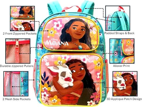 Fast Forward Disney Moana 16" Large School Backpack with Multiple Pockets in Kuwait