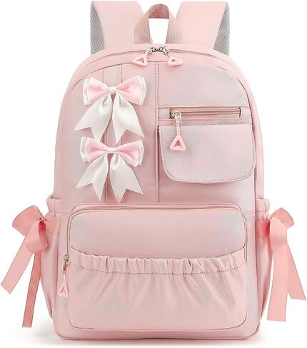 Girls Backpack with Bows for Kids Kawaii Coquette School Bookbag 5-12 in Saudi Arabia