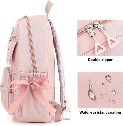 Girls Backpack with Bows for Kids Kawaii Coquette School Bookbag 5-12 in Saudi Arabia