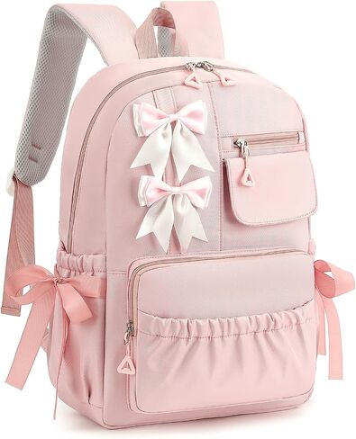 Girls Backpack with Bows for Kids Kawaii Coquette School Bookbag 5-12 in Saudi Arabia
