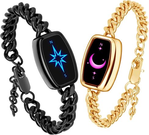 Long Distance Touch Bracelets for Couples, Vibration & Light up | Long Distance Couples Bracelets Relationship Gifts for Girlfriend in Saudi Arabia