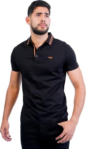 PAVI ITALY Men's Black Polo Shirt Plain Cloth 05-3036N in Saudi Arabia